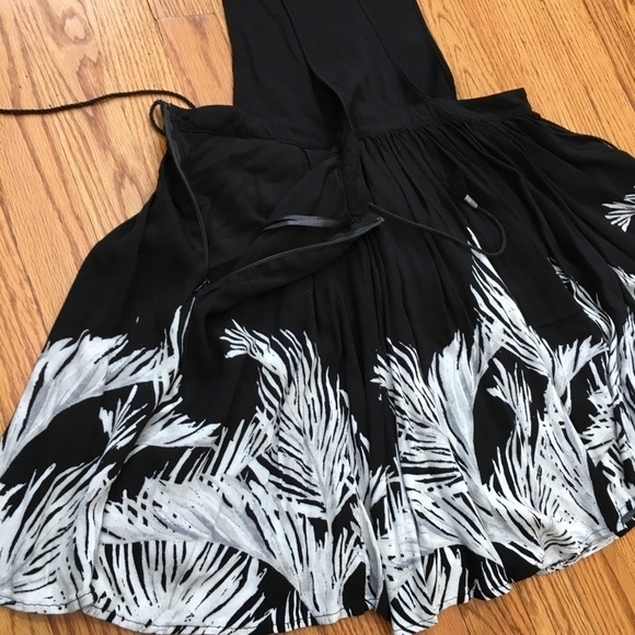 Free People Black White Tropical Oasis Printed Pleated Mini Dress - Picture 14 of 16